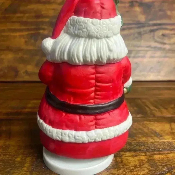 Vintage Ceramic Wind-Up Musical Santa Claus Rotates Winking Santa - Picture 4 of 9